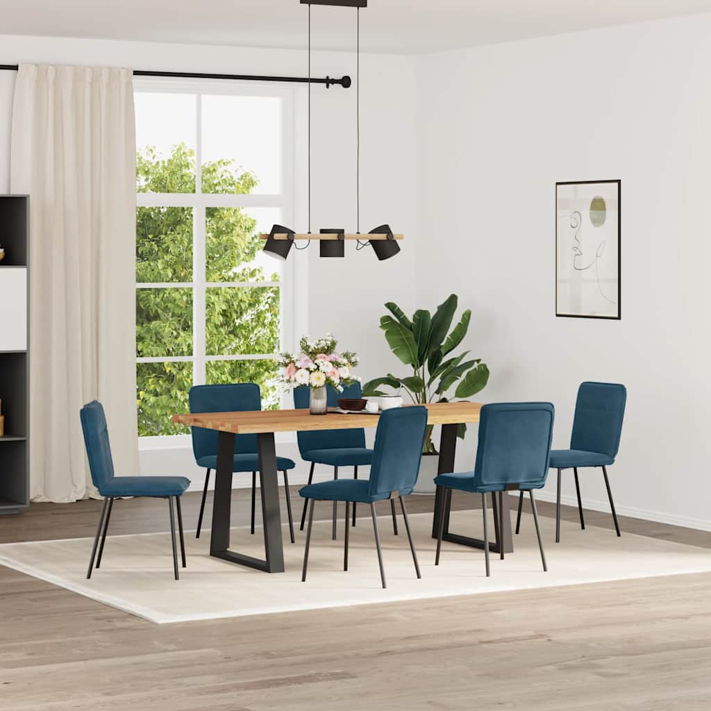 vidaXL Sillas de comedor 6 unidades terciopelo azul