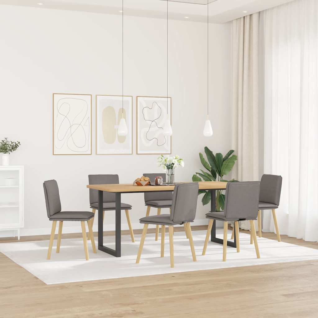 vidaXL Sillas de comedor 6 unidades de tela gris taupe