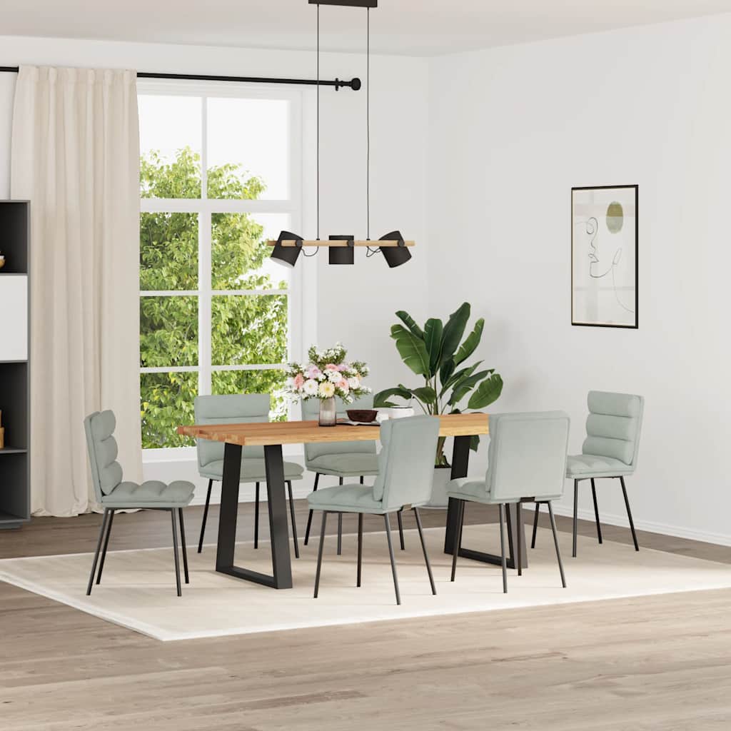 vidaXL Sillas de comedor giratorias 6 uds terciopelo gris claro
