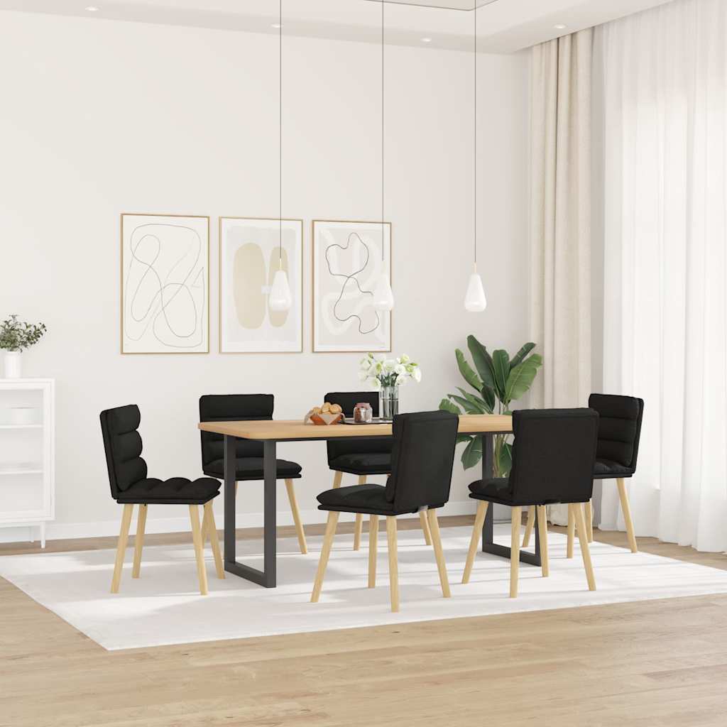 vidaXL Sillas de comedor giratorias 6 unidades tela negras