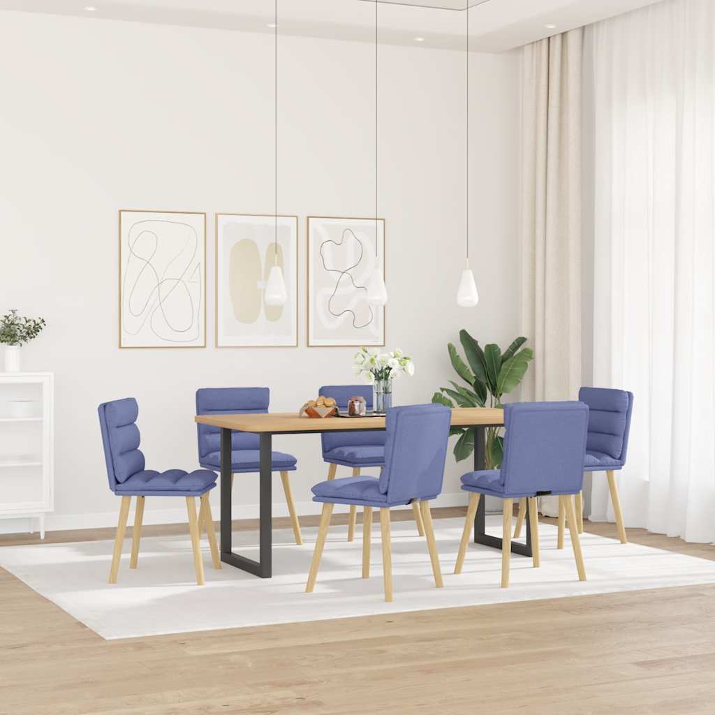 vidaXL Sillas de comedor 6 uds tela azul jeans