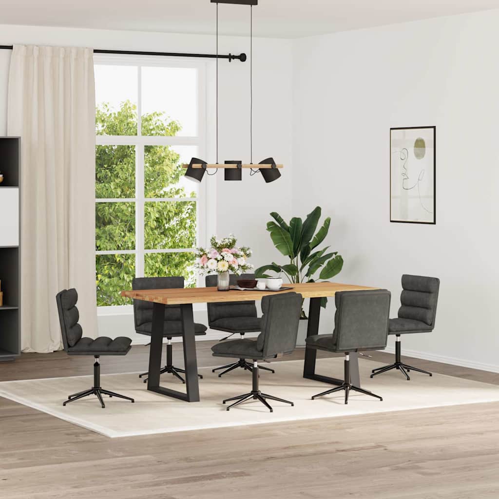 vidaXL Sillas de comedor 6 unidades cuero sintético negro