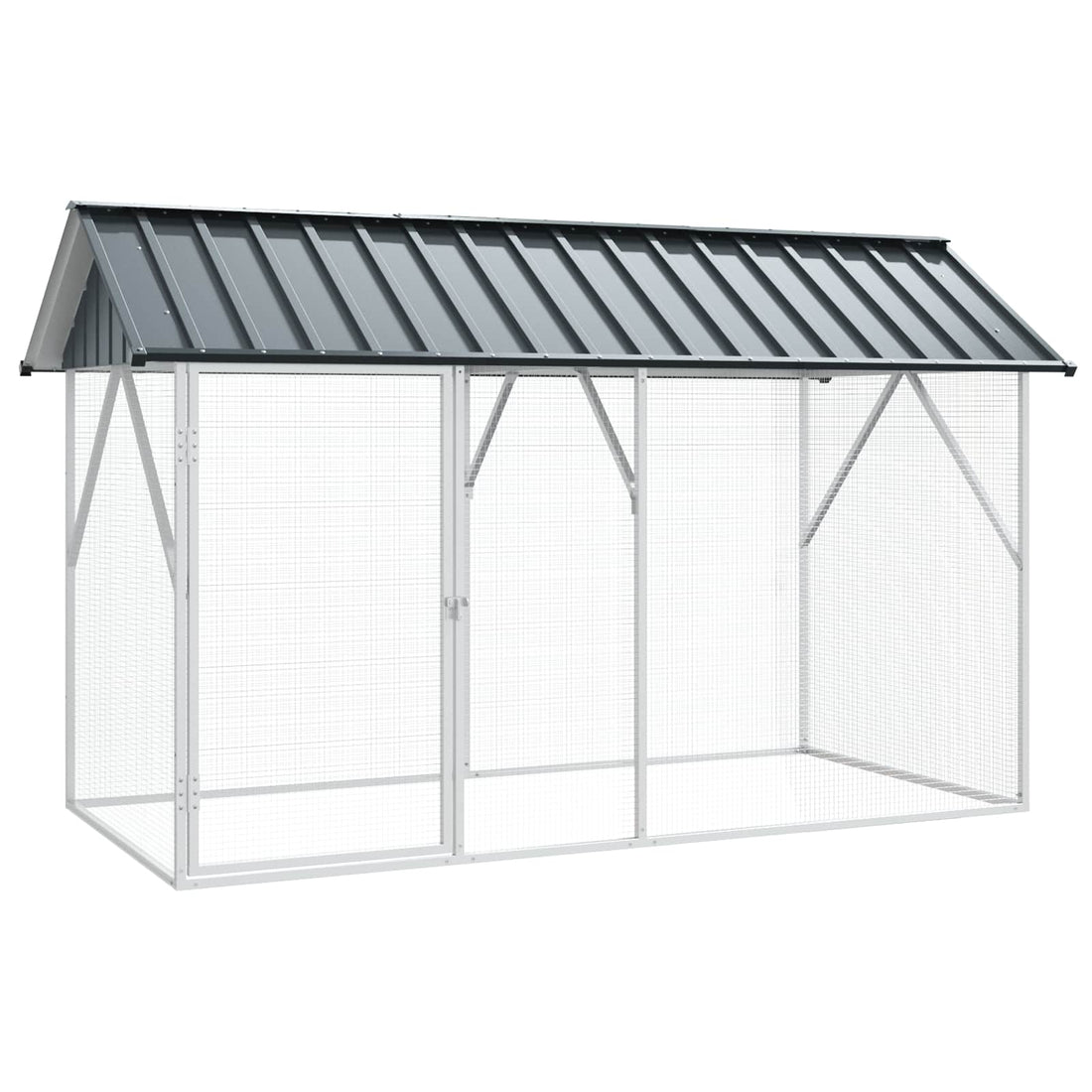 vidaXL Jaula para Aves Gris antracita 227 x 112 x 141 cm