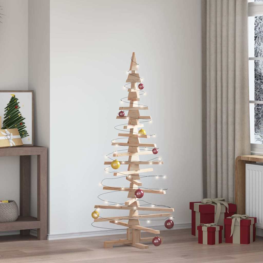 vidaXL Árbol de Navidad de madera para decoración 150 cm Madera maciza de pino