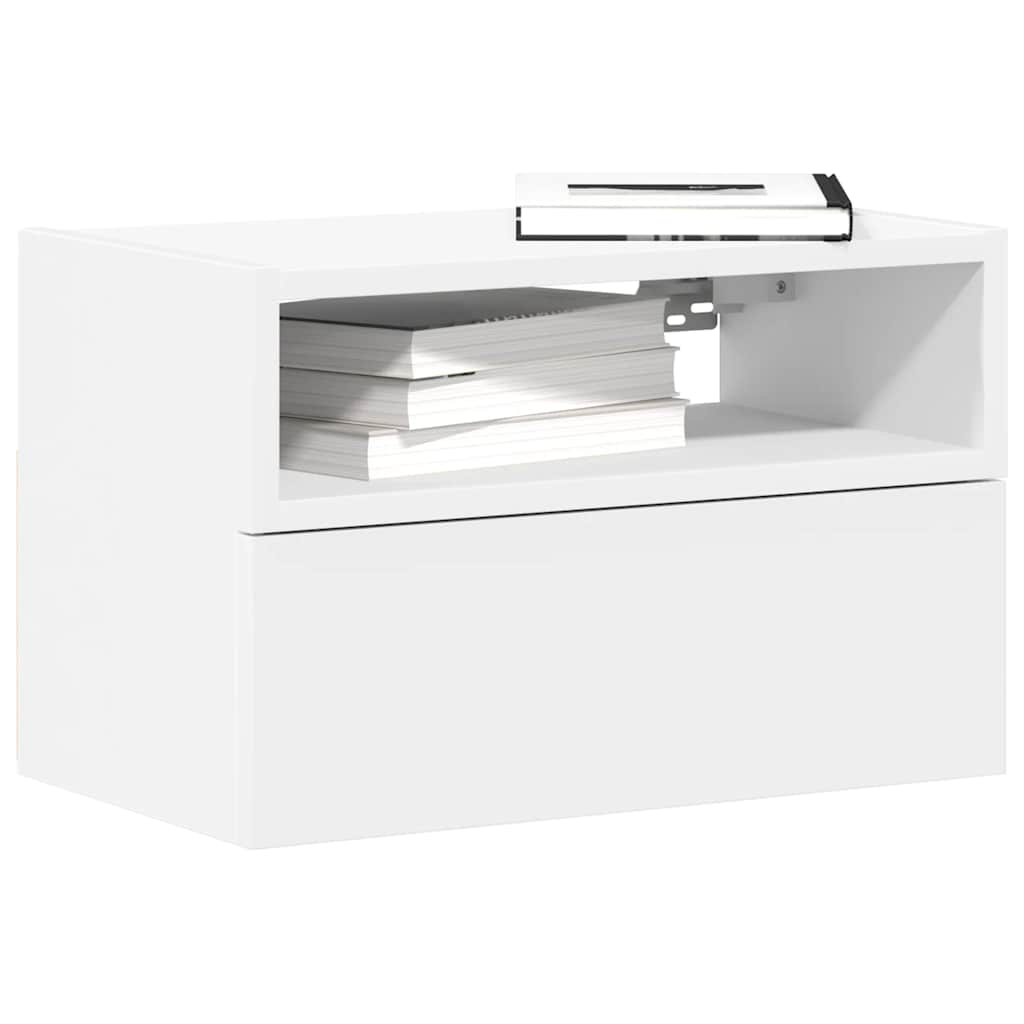 vidaXL Mesita de noche de pared blanco 45x26x28,5 cm