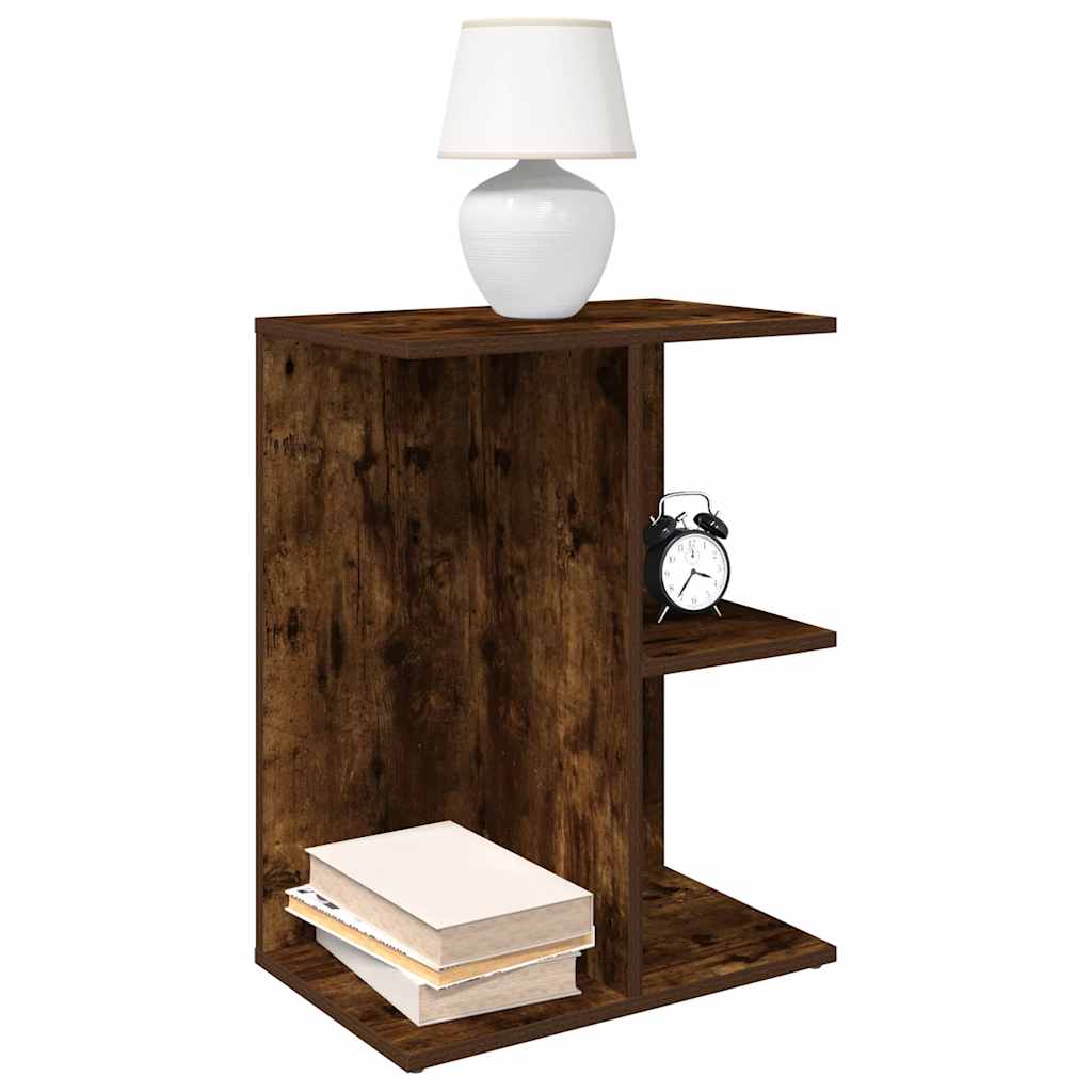 vidaXL Mesita noche 2 uds madera ingeniería roble ahumado 46,5x29x61cm