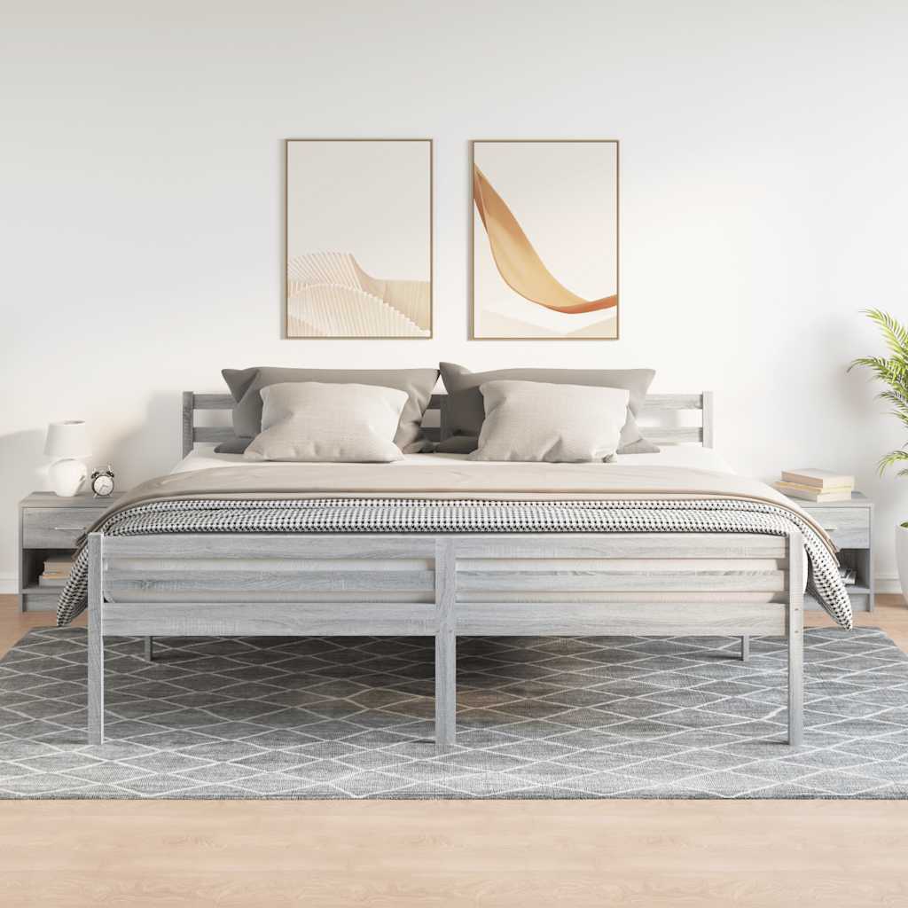 vidaXL Mesitas de noche (2 unidades) con cajón, color gris Sonoma, 39x28x41 cm