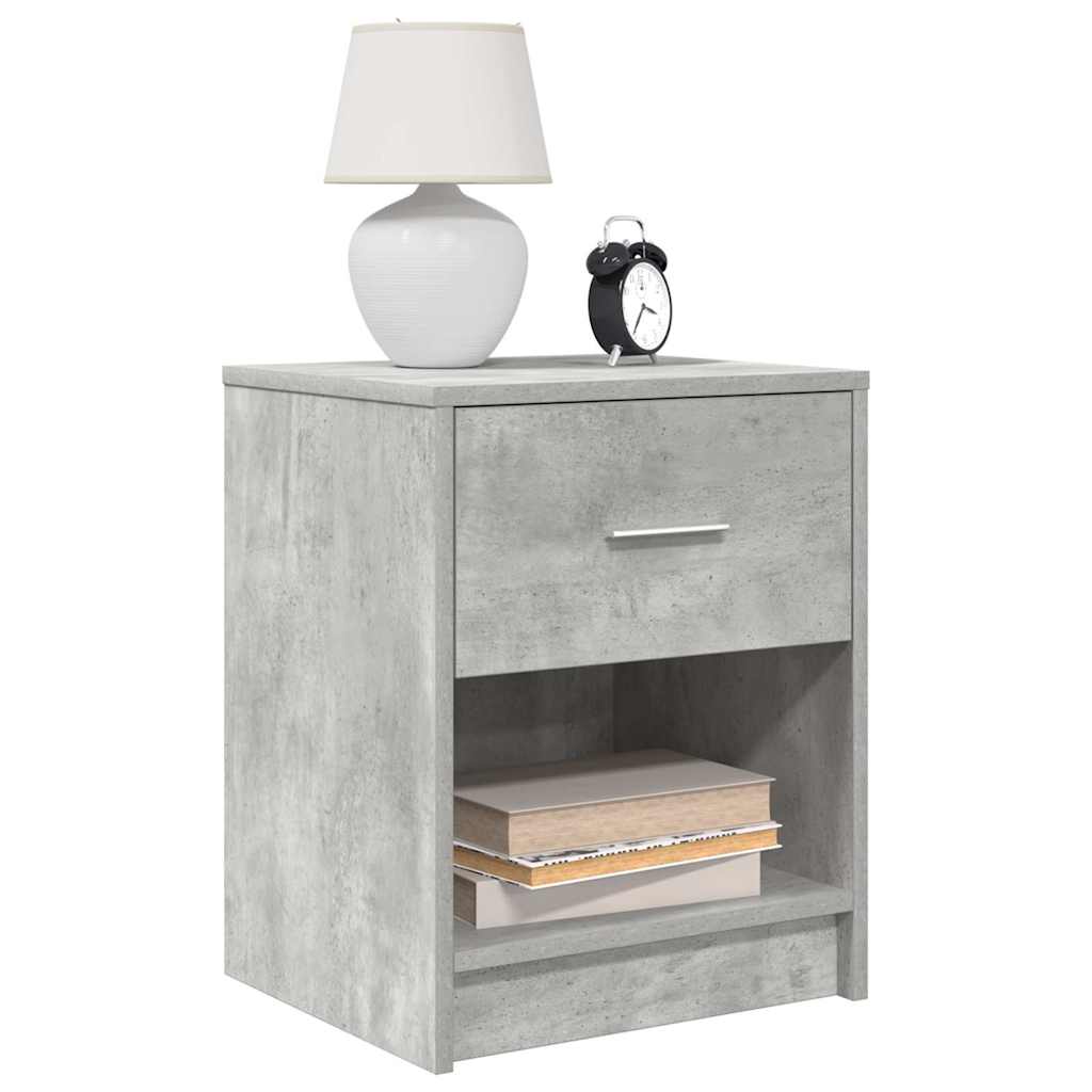 vidaXL Mesitas de noche (2 unidades) con cajón, color gris hormigón, 40x34x50 cm
