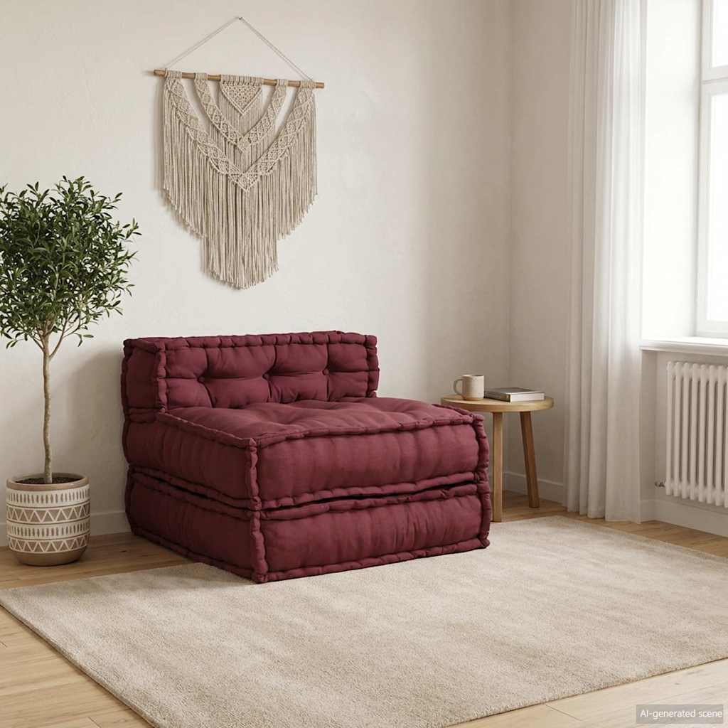 vidaXL Sofá modular tela granate 70x70x54 cm