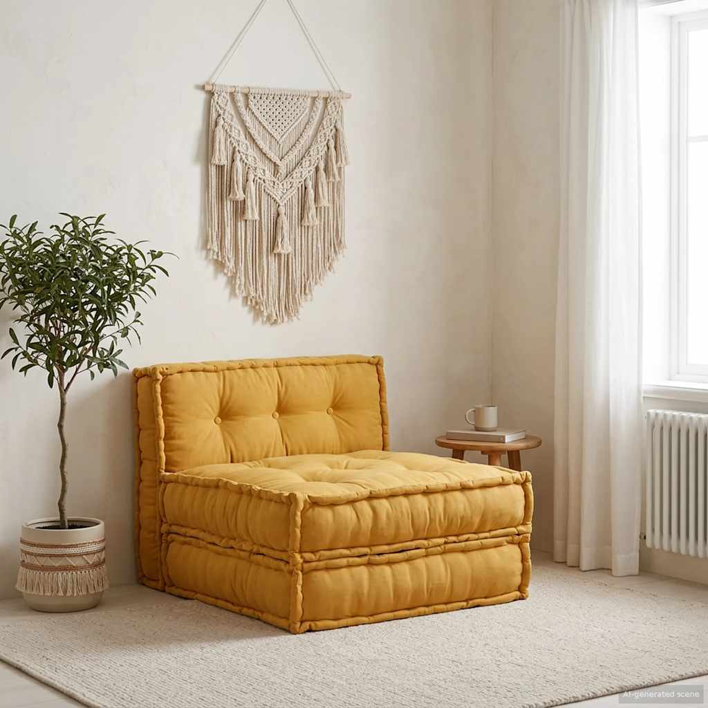vidaXL Sofá modular de tela amarillo 70x70x36