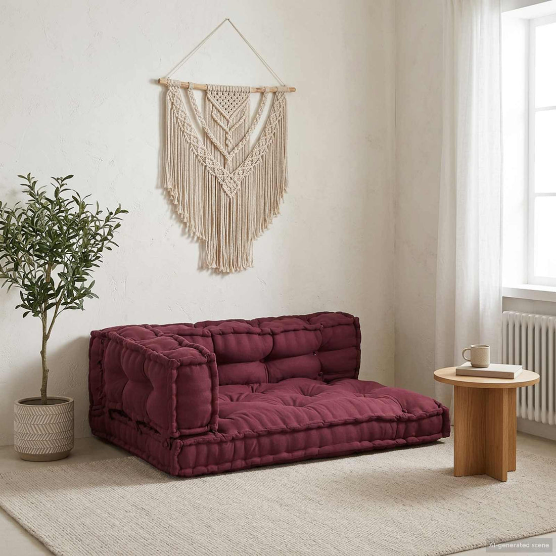 vidaXL Cojín para Sofá Pallet 3 uds. Tela Castaño 120 x 80 x 38 cm