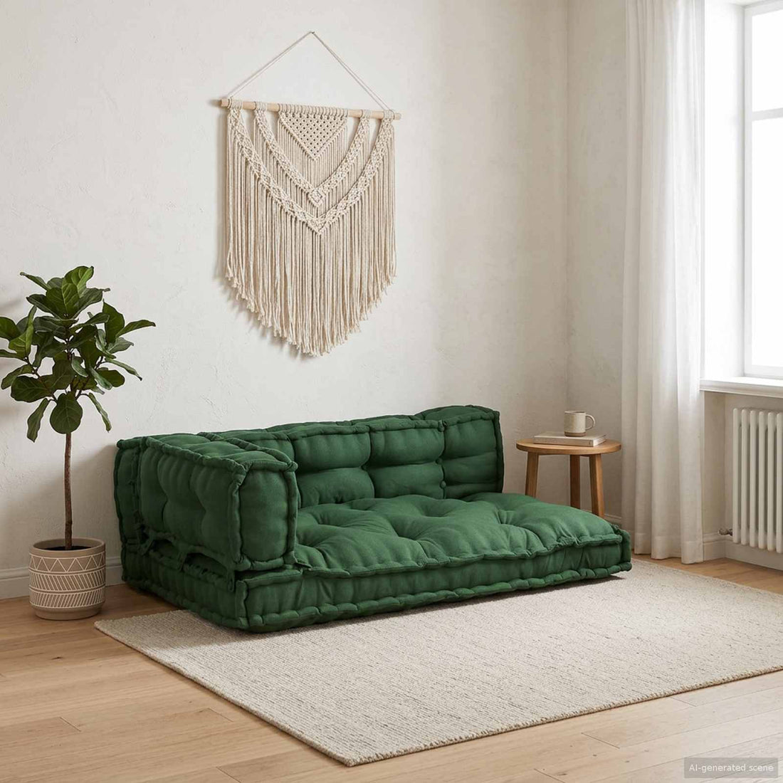 vidaXL Cojín para Sofá Pallet 3 uds. Tela Verde 120 x 80 x 38 cm