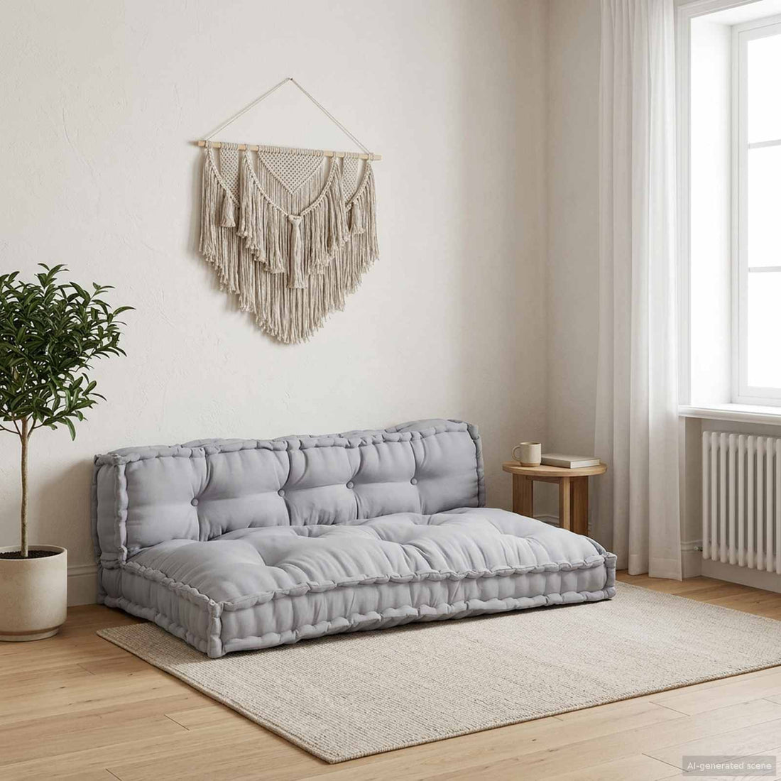 vidaXL Cojín para Sofá Pallet 2 uds. Tela Gris 120 x 80 x 38 cm