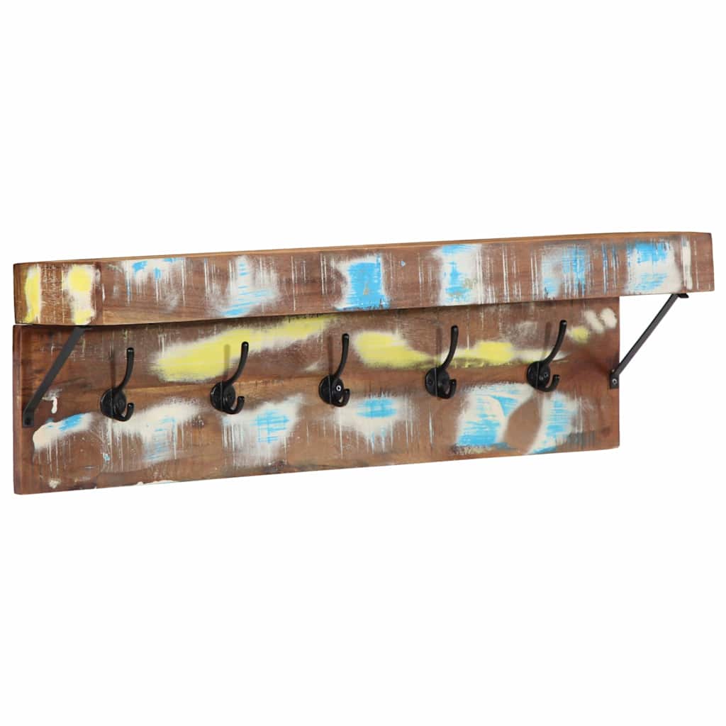 vidaXL Perchero Multicolor 73 x 19 x 23 cm Madera maciza recuperada