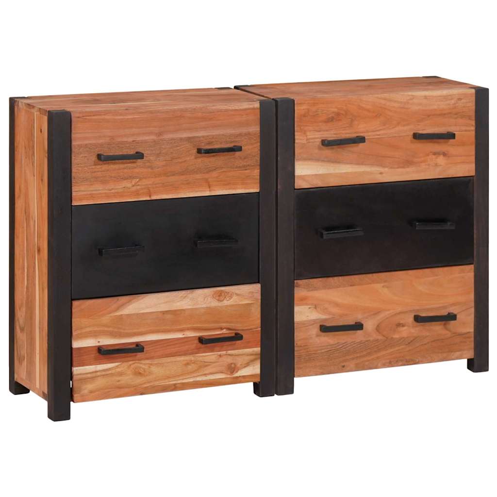 vidaXL Aparador 3 uds. Marrón 110 x 30 x 75 cm Madera de Acacia Sólida