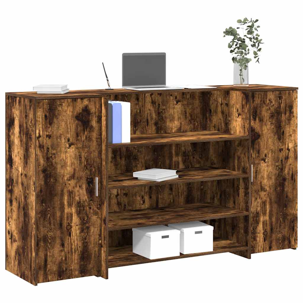 vidaXL Mostrador de recepción roble ahumado 180x50x103,5 cm