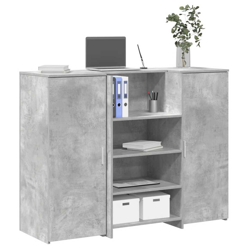 vidaXL Mostrador de recepción gris hormigón 135x50x103,5 cm