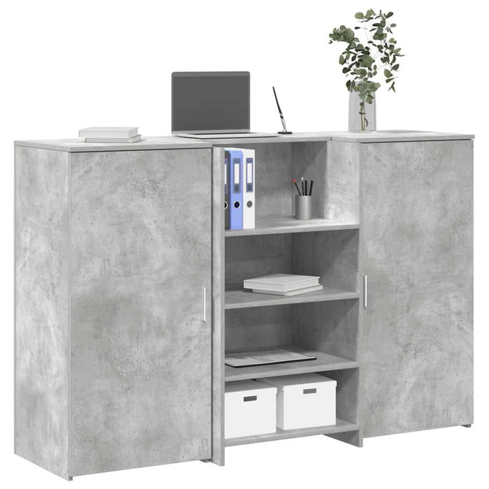vidaXL Mostrador de recepción gris hormigón 155x50x103,5 cm