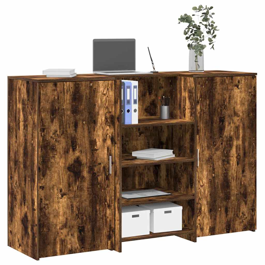 vidaXL Mostrador de recepción roble ahumado 155x50x103,5 cm