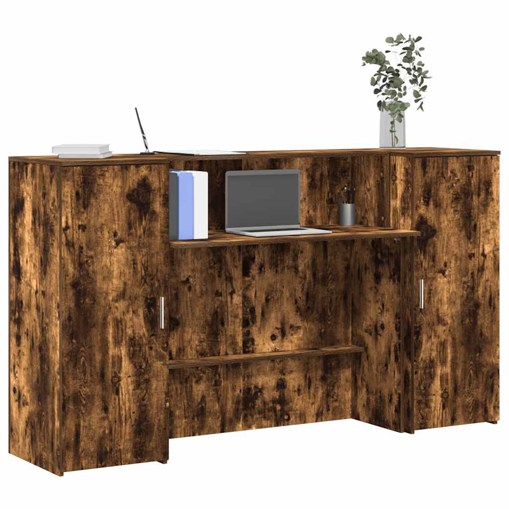 vidaXL Mostrador de recepción roble ahumado 180x50x103,5 cm