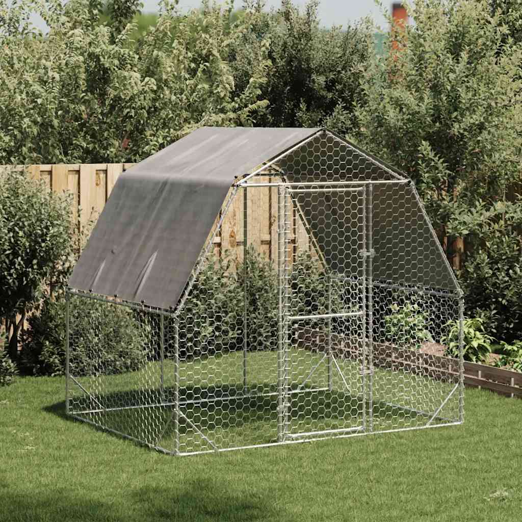 vidaXL Gallinero con techo 2,5x2x2,25 m acero galvanizado