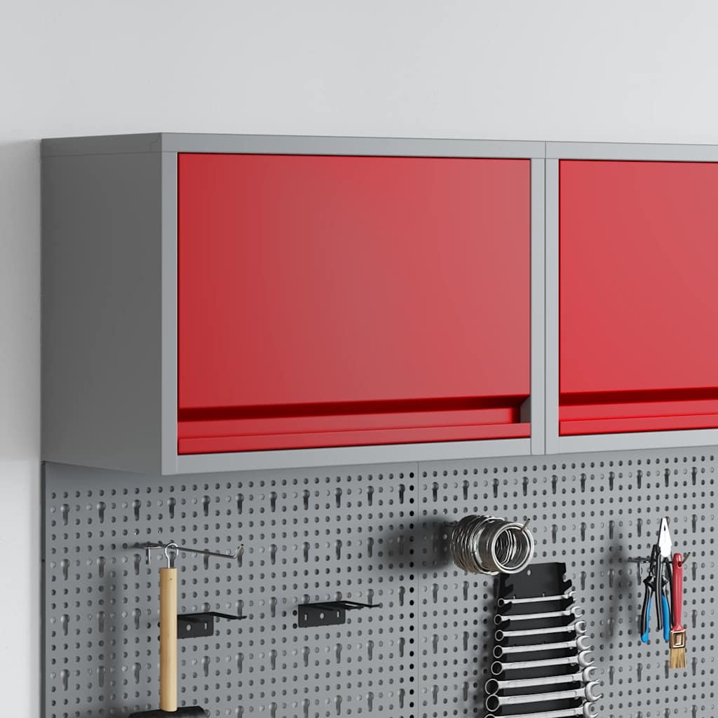 vidaXL Armario de herramientas Rojo y Gris 50 x 25 x 35 cm Acero