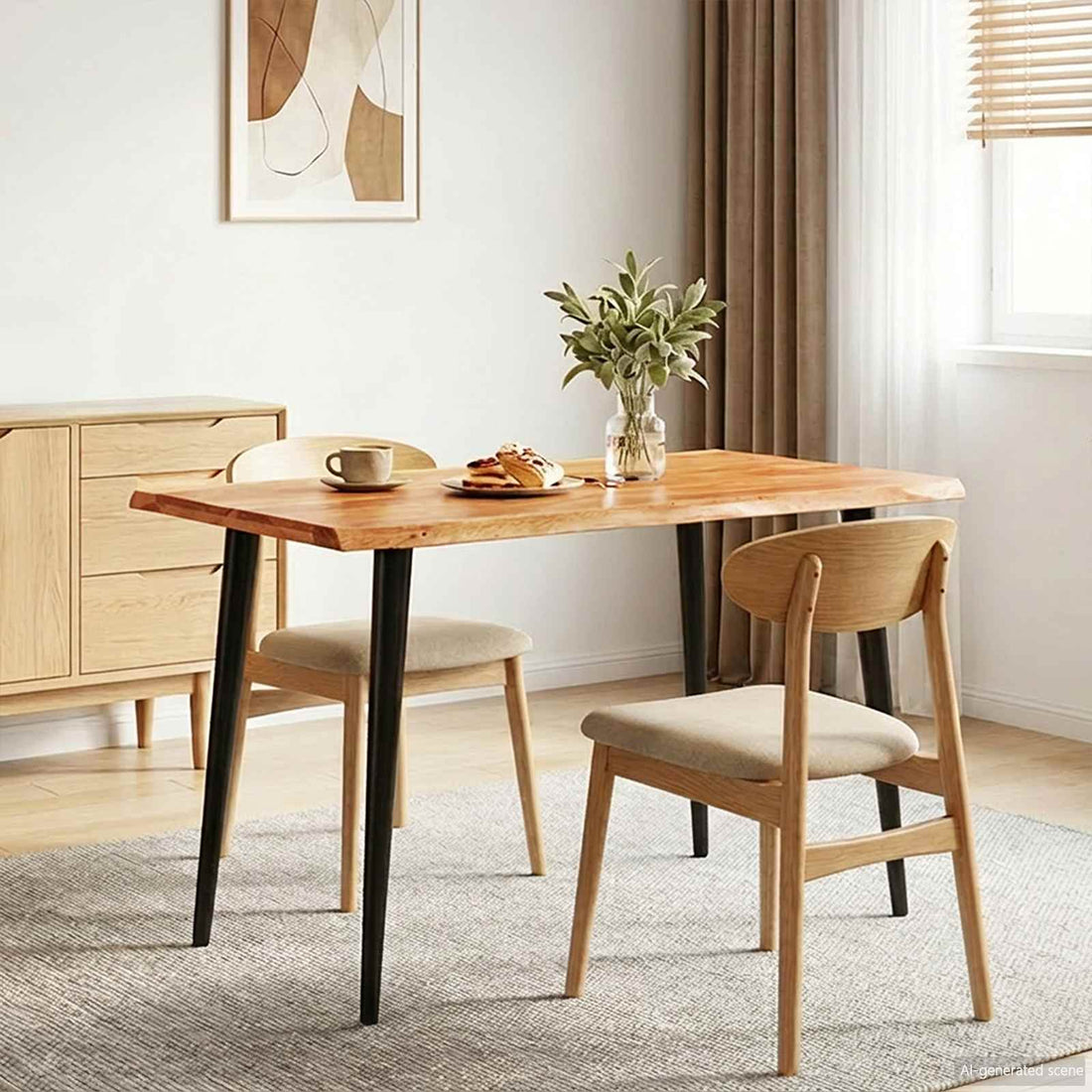 vidaXL Mesas de comedor Marrón y Negro 110 x 55 x 78 cm