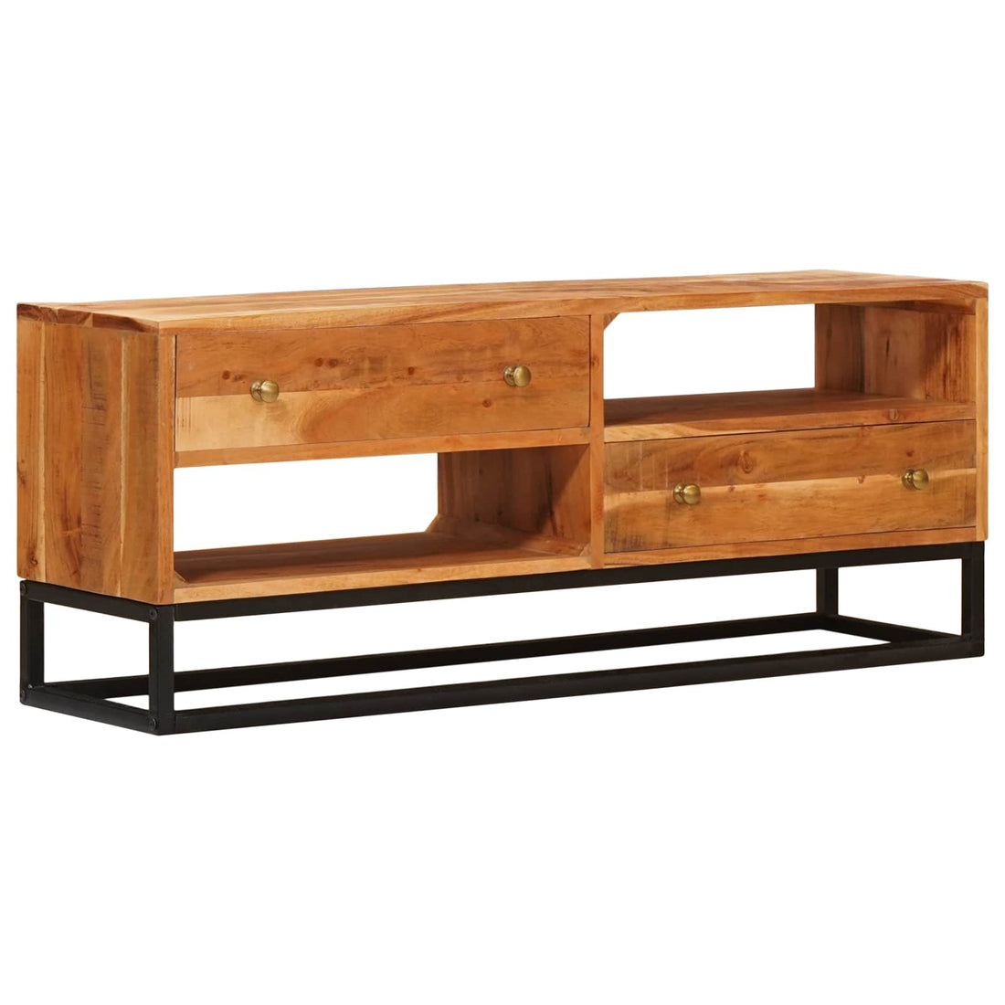 vidaXL Mueble de TV Natural 110 x 30 x 44 cm Madera de Acacia Sólida