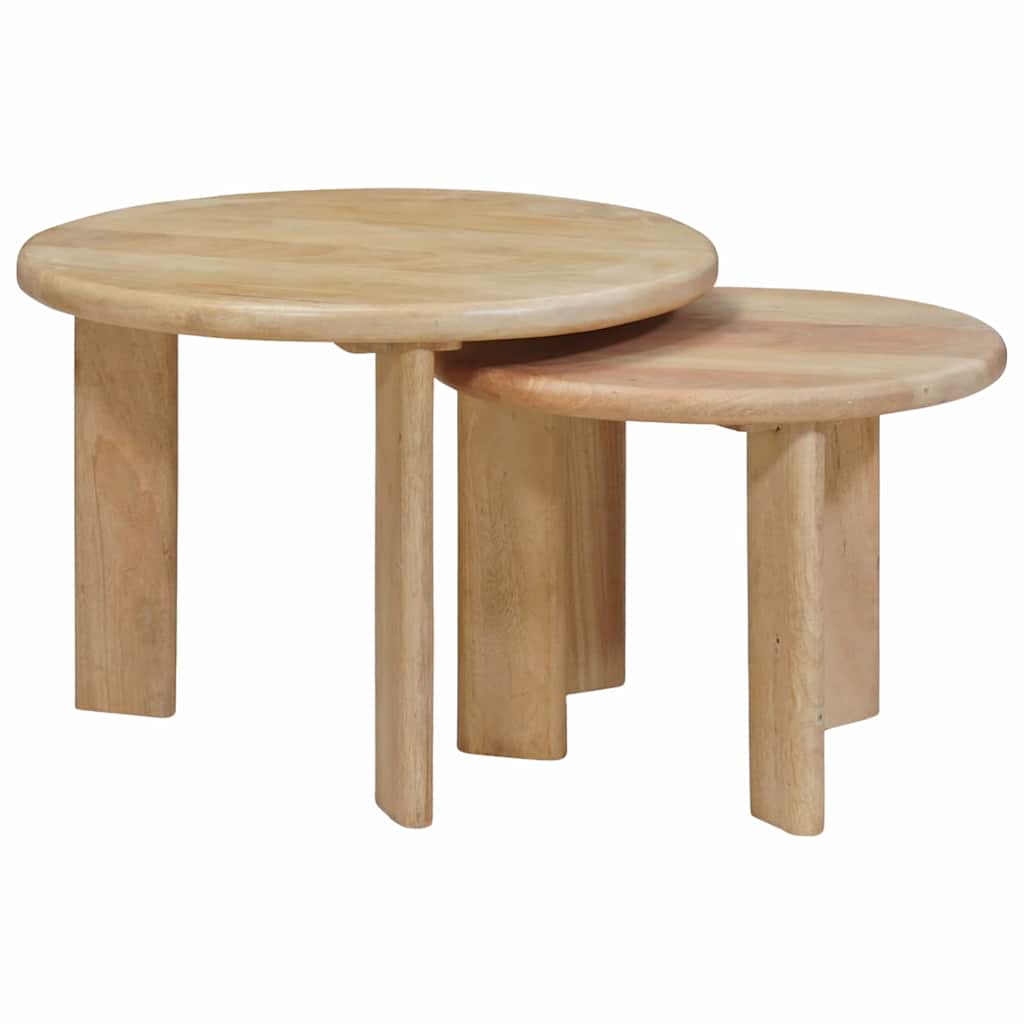 vidaXL Mesas de Café Nido 2 uds. Blanco Ø 50 x 40 cm