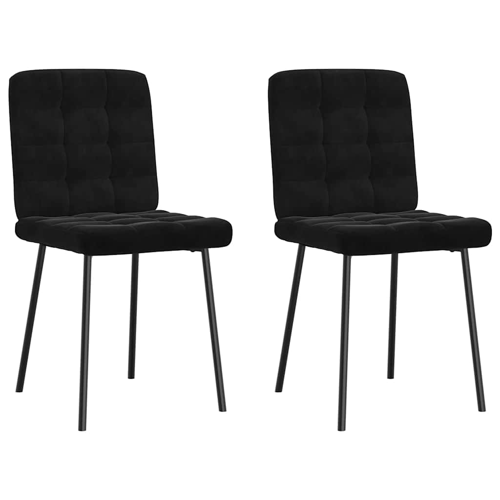 vidaXL Sillas de comedor 2 unidades terciopelo negro