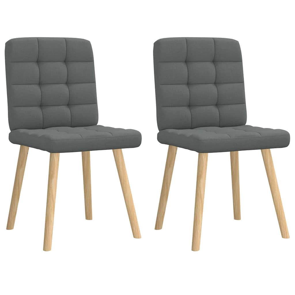 vidaXL Sillas de comedor 2 unidades tela gris oscuro