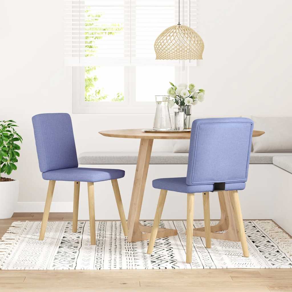 vidaXL Sillas de comedor 2 uds tela azul jeans