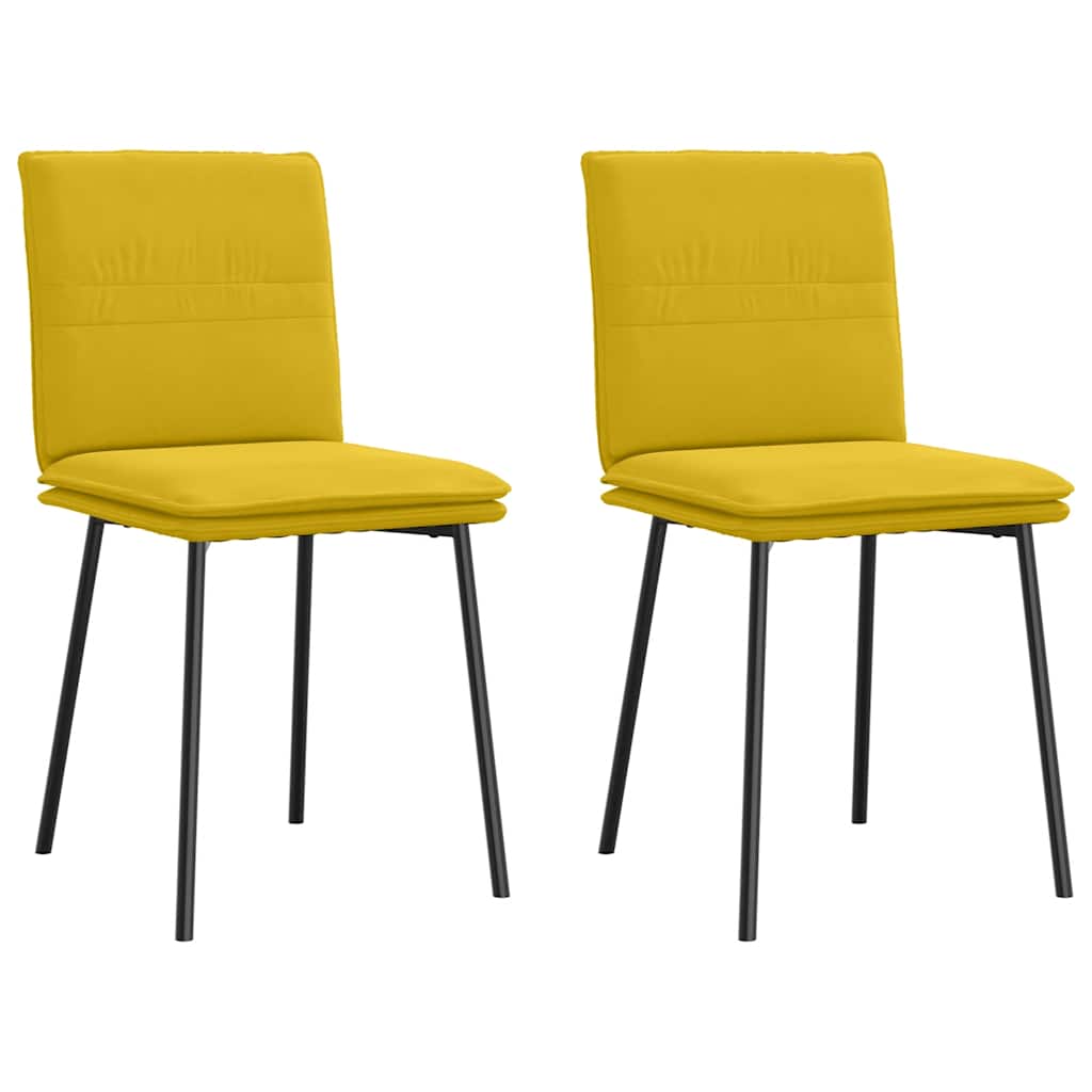 vidaXL Sillas de comedor 2 unidades terciopelo amarillo