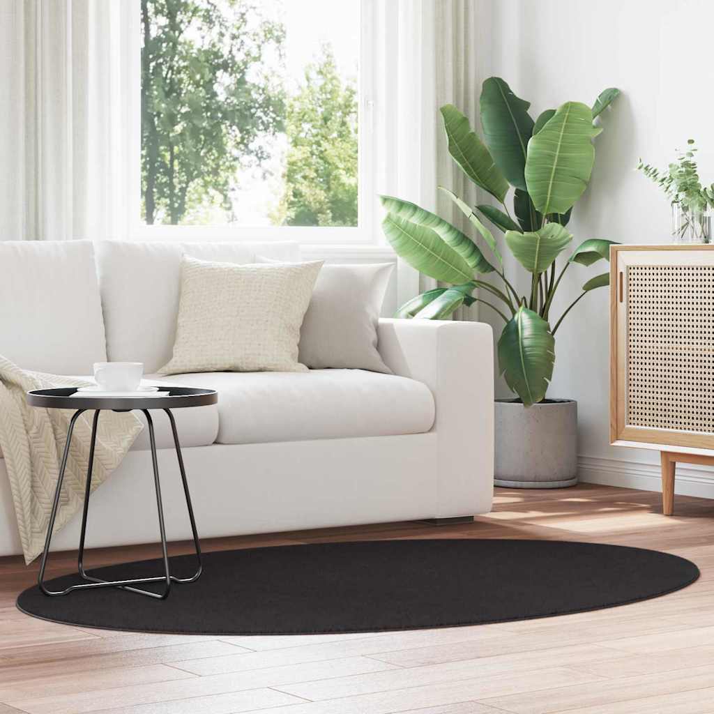 vidaXL Alfombra HUARTE Negro 120 x 170 cm 100% Poliéster
