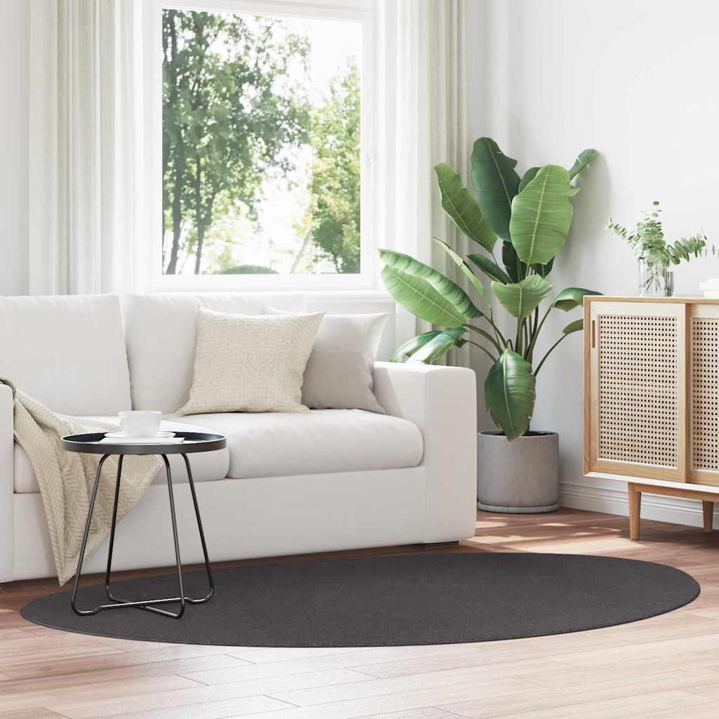 vidaXL Alfombra HUARTE Gris antracita 140 x 200 cm Poliéster