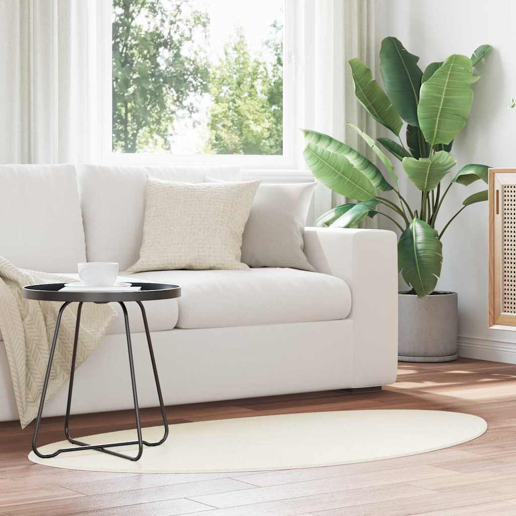 vidaXL Alfombra HUARTE Crema 160 x 230 cm Poliéster
