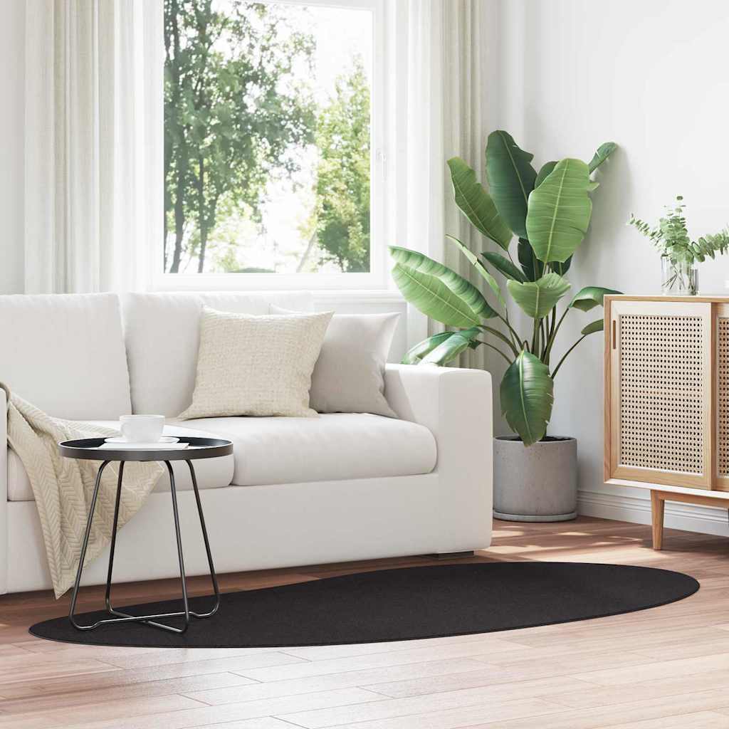 vidaXL Alfombra HUARTE Negro 100 x 200 cm Poliéster