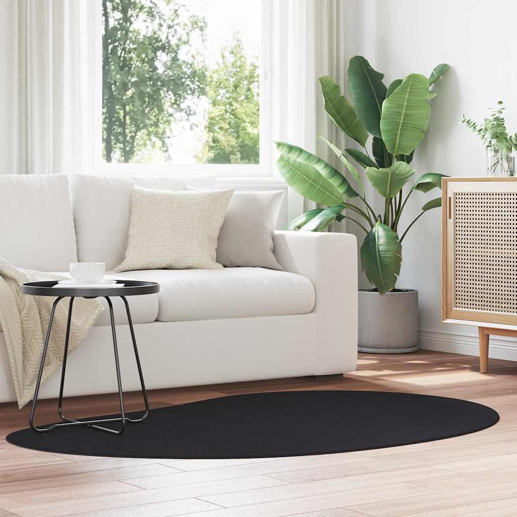 vidaXL Alfombra HUARTE Negro 120 x 170 cm Poliéster