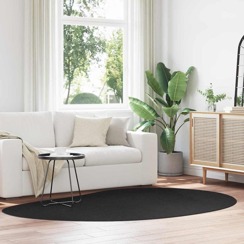 vidaXL Alfombra HUARTE Negro 160 x 230 cm Poliéster