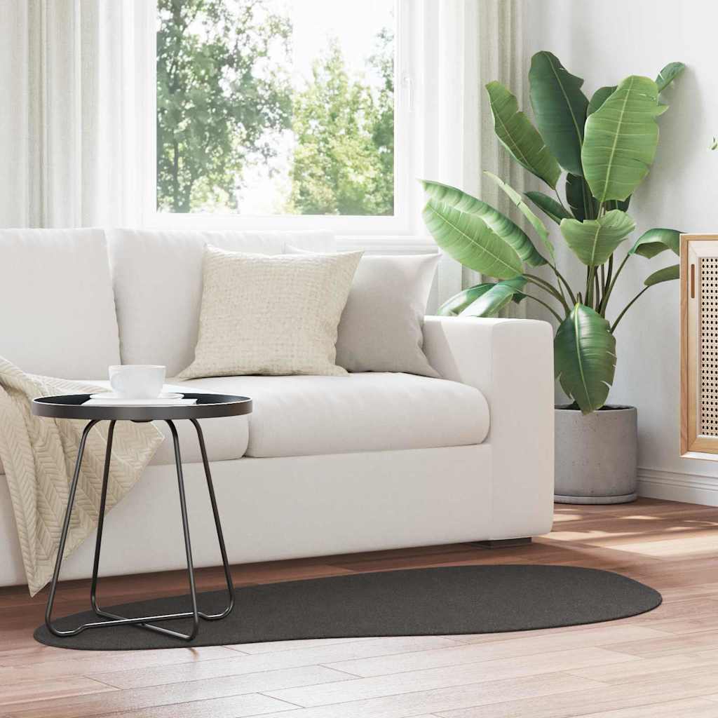 vidaXL Alfombra HUARTE Gris antracita 80 x 150 cm Poliéster
