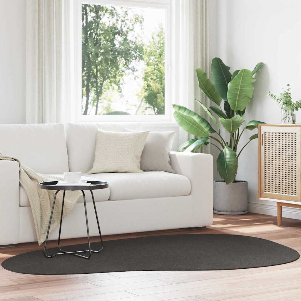 vidaXL Alfombra HUARTE Gris antracita 140 x 200 cm Poliéster