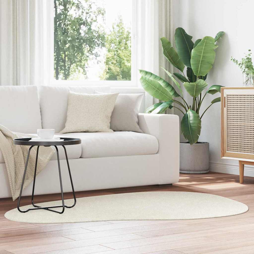 vidaXL Alfombra HUARTE Crema 120 x 170 cm Poliéster