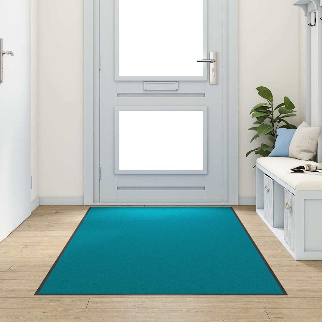 vidaXL Felpudo Cian y Negro 120 x 300 cm 100% Poliamida