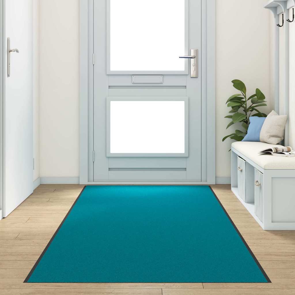 vidaXL Felpudo Cian y Negro 120 x 350 cm 100% Poliamida