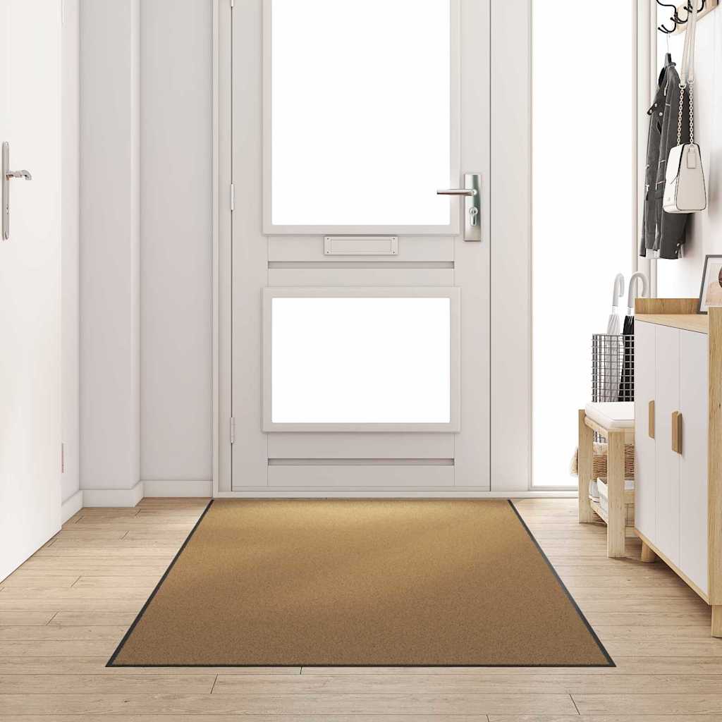vidaXL Felpudo Otro Crema y Negro 120 x 250 cm Poliamida y PVC