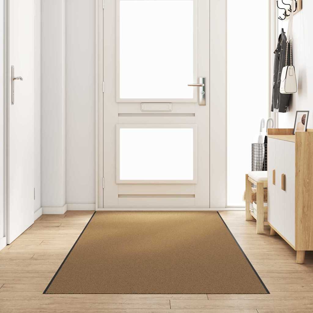 vidaXL Felpudo Otro Crema y Negro 120 x 400 cm Poliamida y PVC