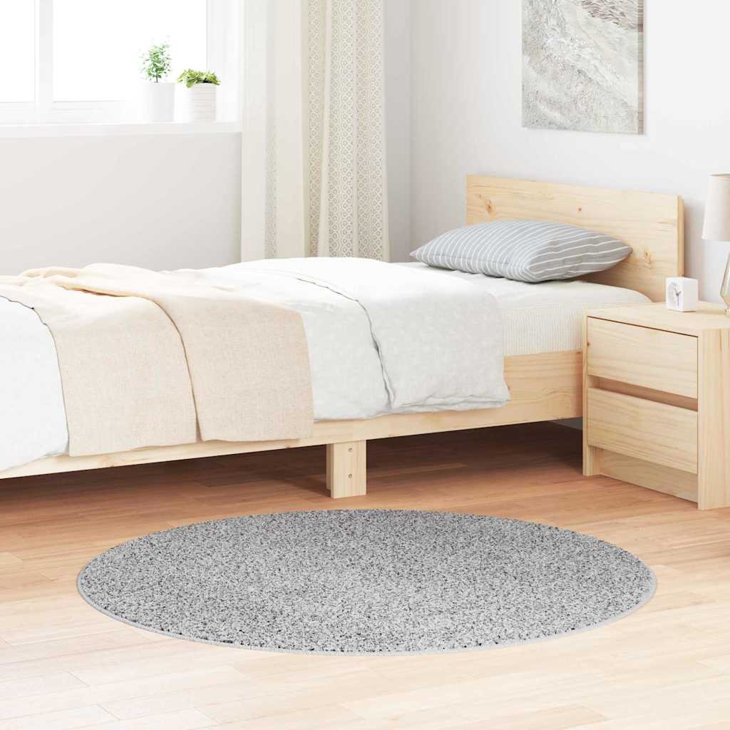 vidaXL Alfombra Shaggy Antideslizante Gris 120 x 120 cm PP