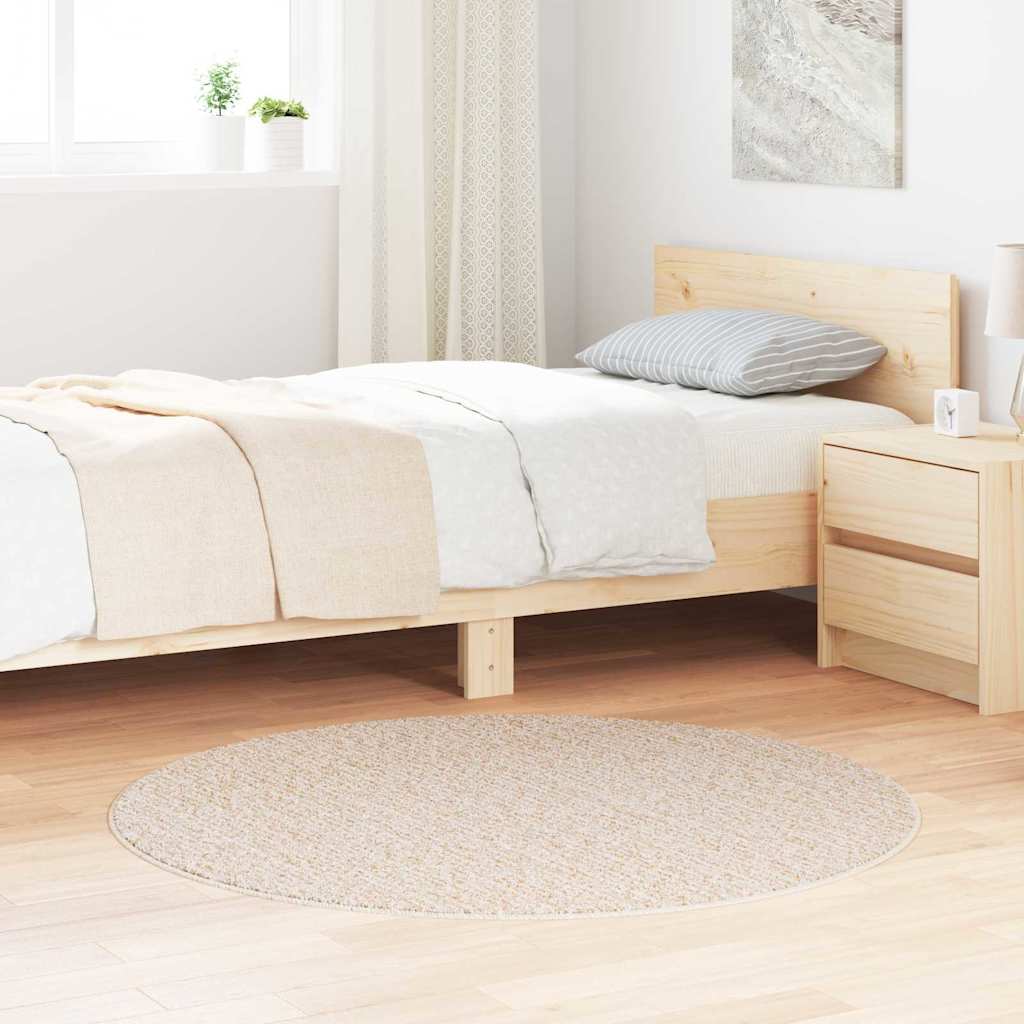 vidaXL Alfombra Shaggy Antideslizante Crema 120 x 120 cm PP