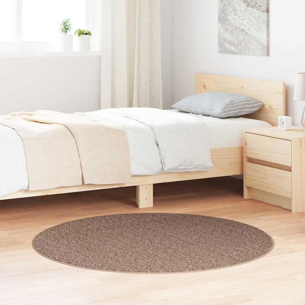 vidaXL Alfombra Shaggy Antideslizante Marrón 120 x 120 cm PP