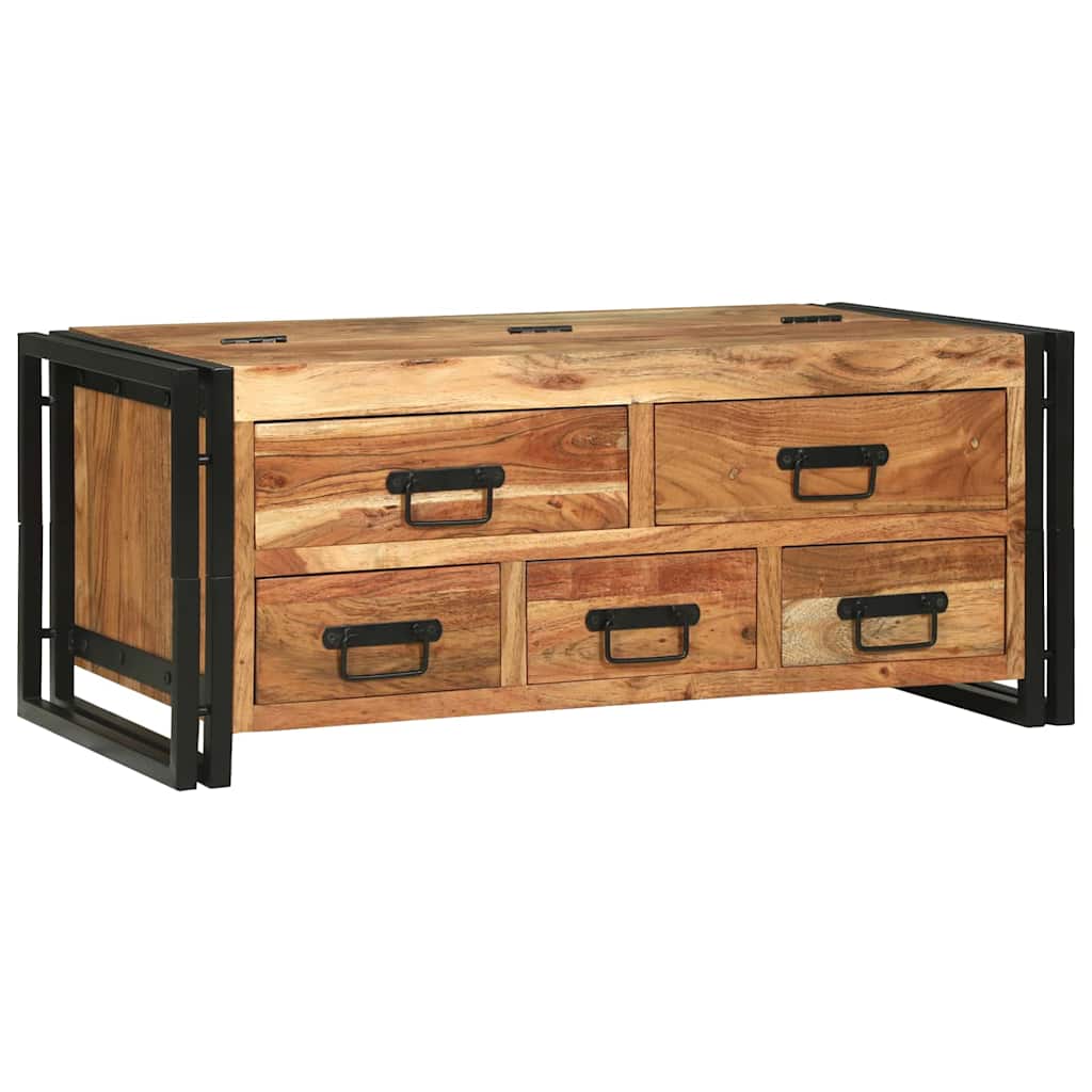 vidaXL Mesa de Café Marrón 90 x 50 x 38 cm Madera de Acacia Sólida